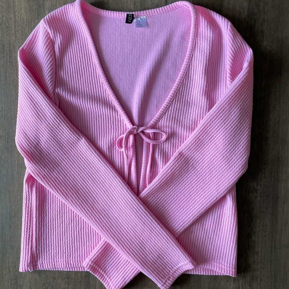 Pink Long Sleeve Cardigan